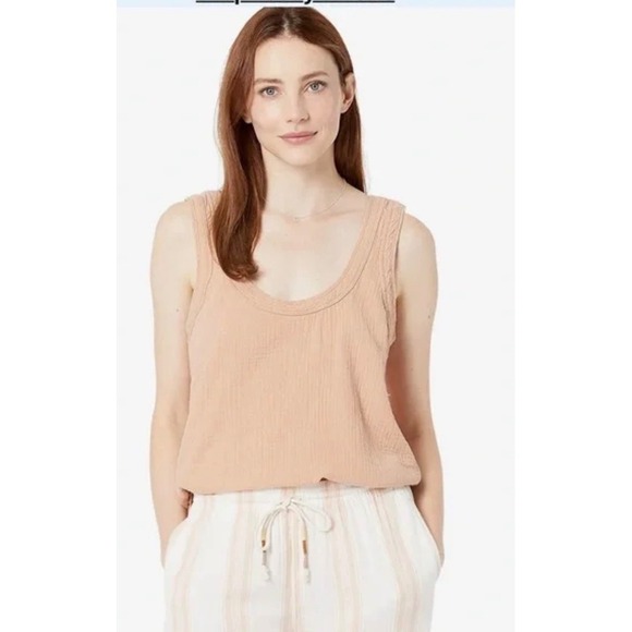Faherty Tops - Faherty Organic Cotton Gauze Topanga Tank Top Terracotta Clay XS